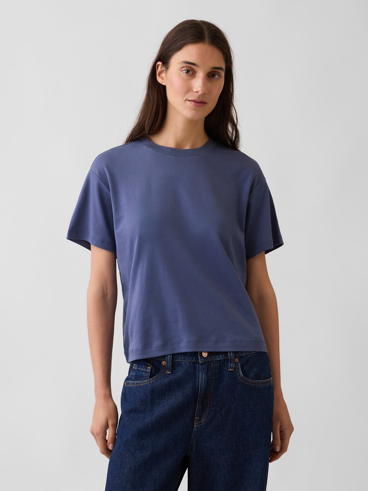 Gap Supima® Cotton Relaxed T-shirt In Sargassus Blue