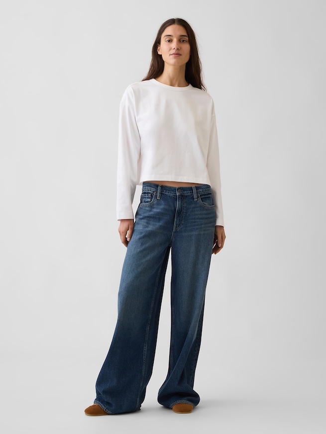 ニット オーバーサイズ クロップドTシャツ-1