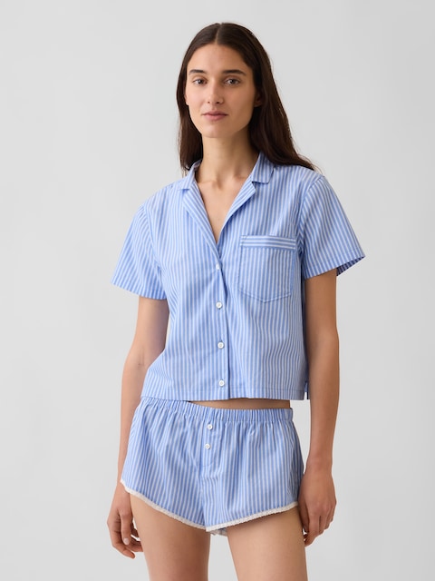 MadeSoft Poplin Crop PJ Shirt