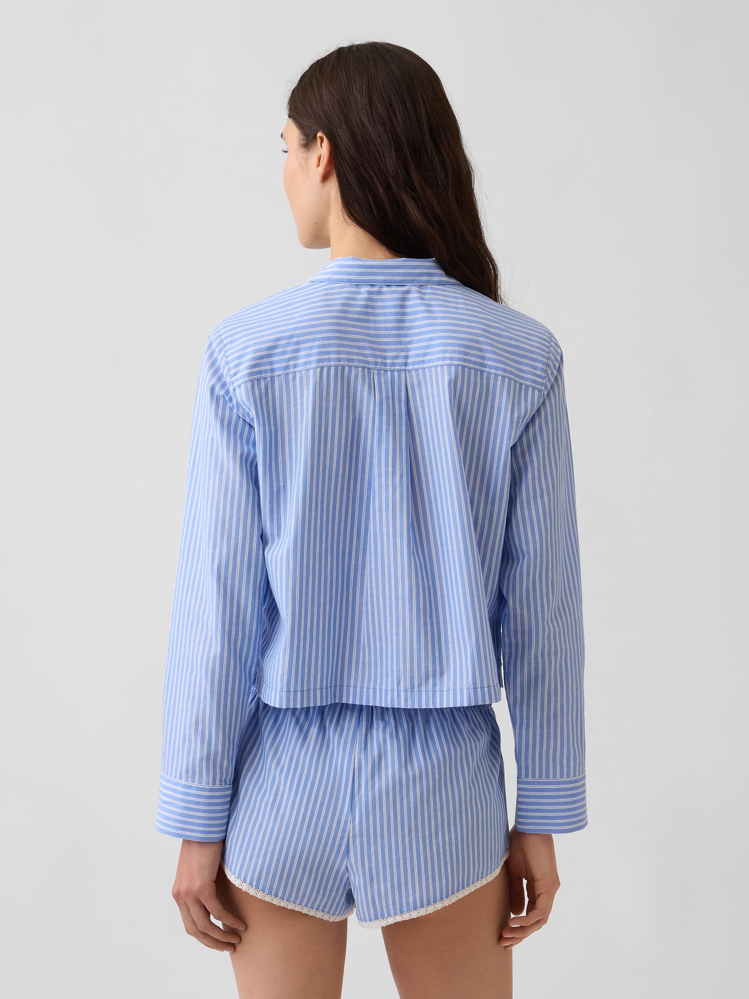 MadeSoft Poplin Oversized Crop PJ Shirt