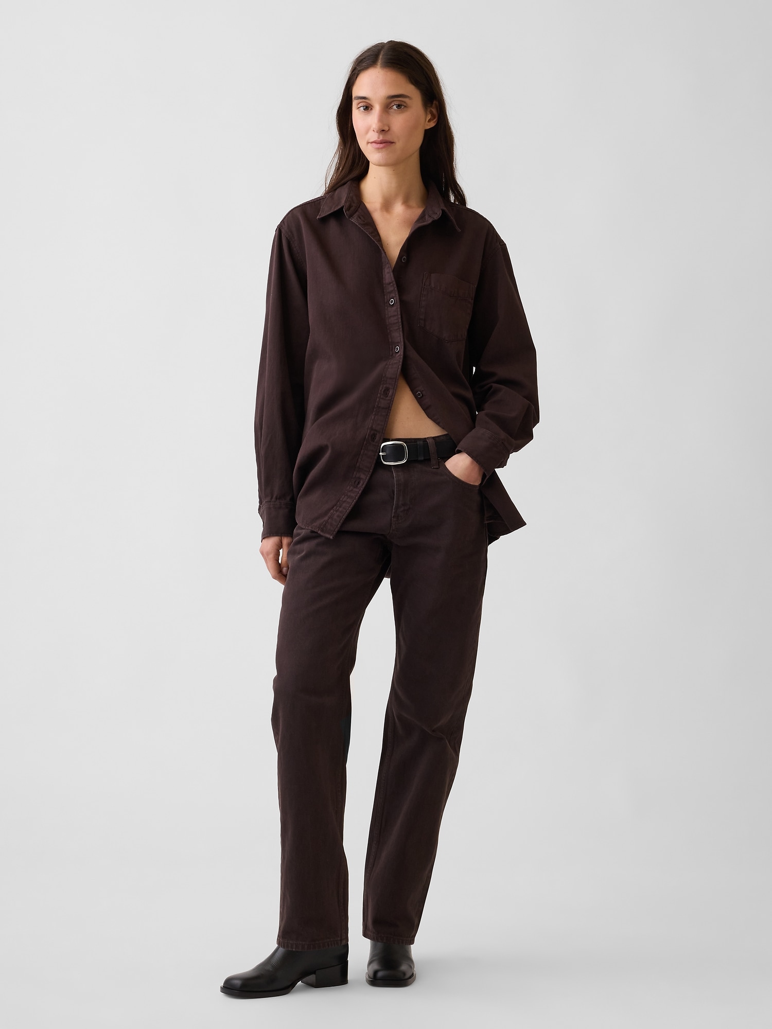 Mid Rise Straight Taper Jeans