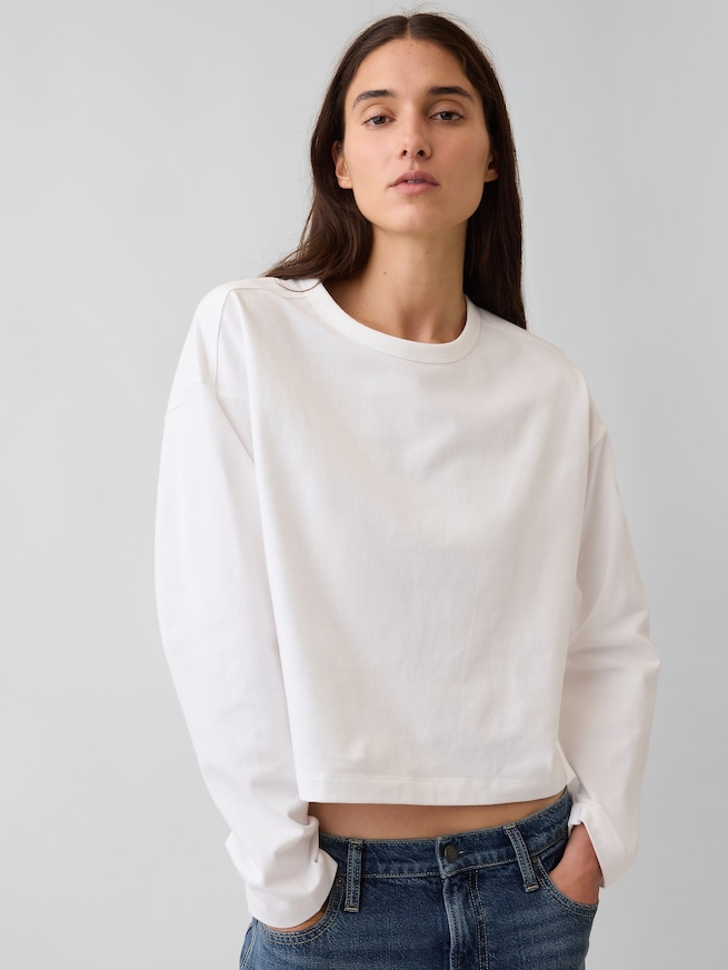 ニット オーバーサイズ クロップドTシャツ-4