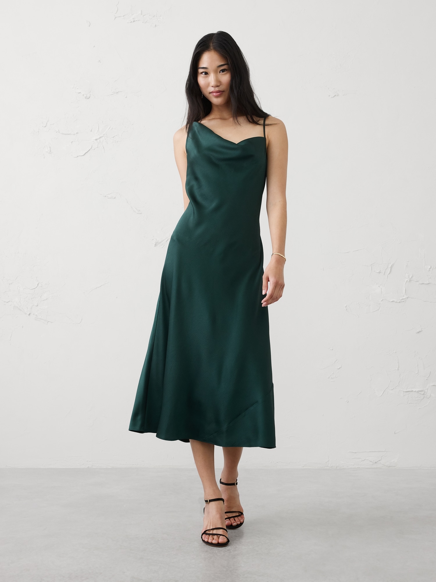 ROBE MI-LONGUE EN SATIN