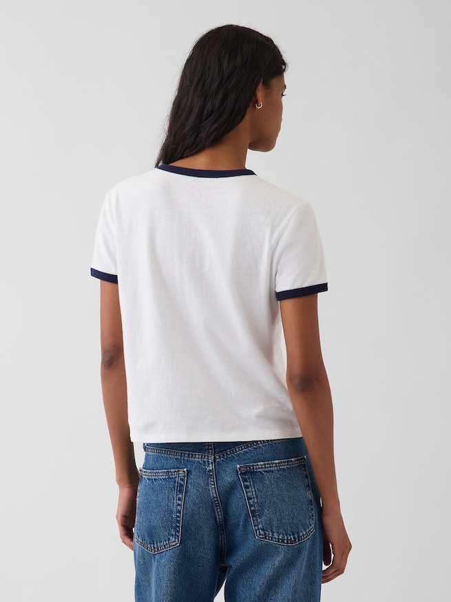 GAP NEW YORKロゴ リンガーTシャツ-2