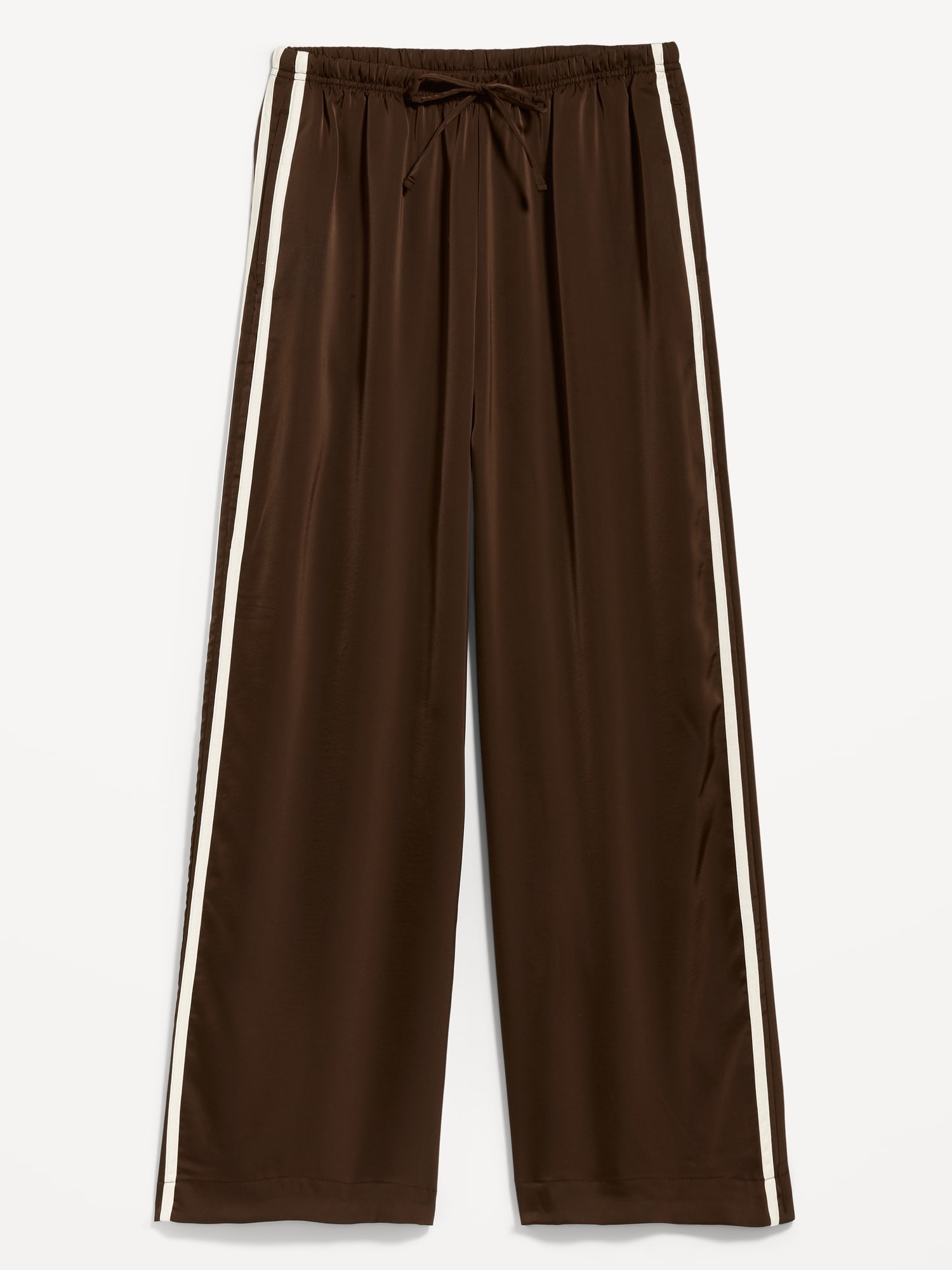 High-Waisted Satin Track Pants
