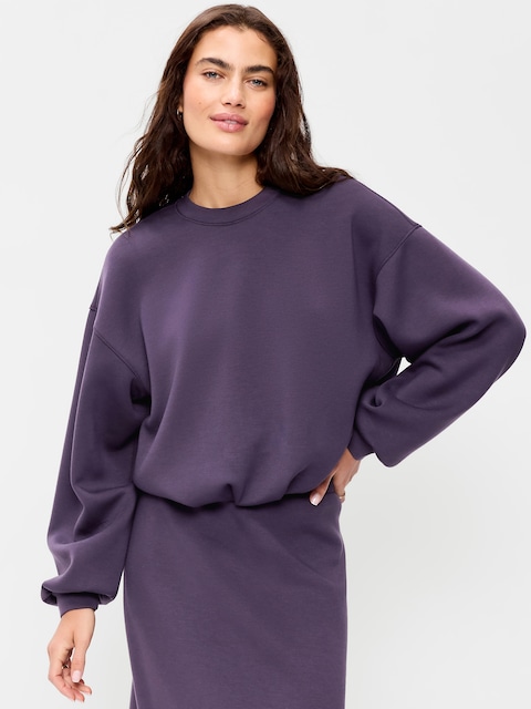 Bounce Fleece Bubble-Hem Sweatshirt