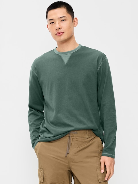 T-SHIRT EN TISSU ÉPAIS À MANCHES LONGUES