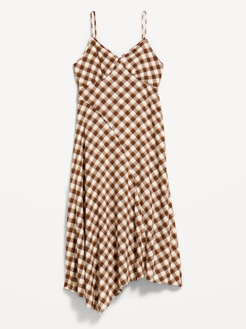 Fit & Flare Tie-Back Asymmetrical Midi Dress