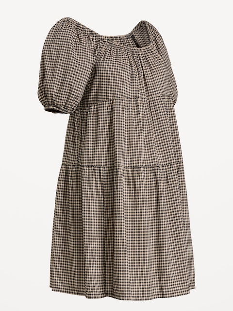 ROBE COURTE TRAPÈZE À MANCHES COURTES DE MATERNITÉ