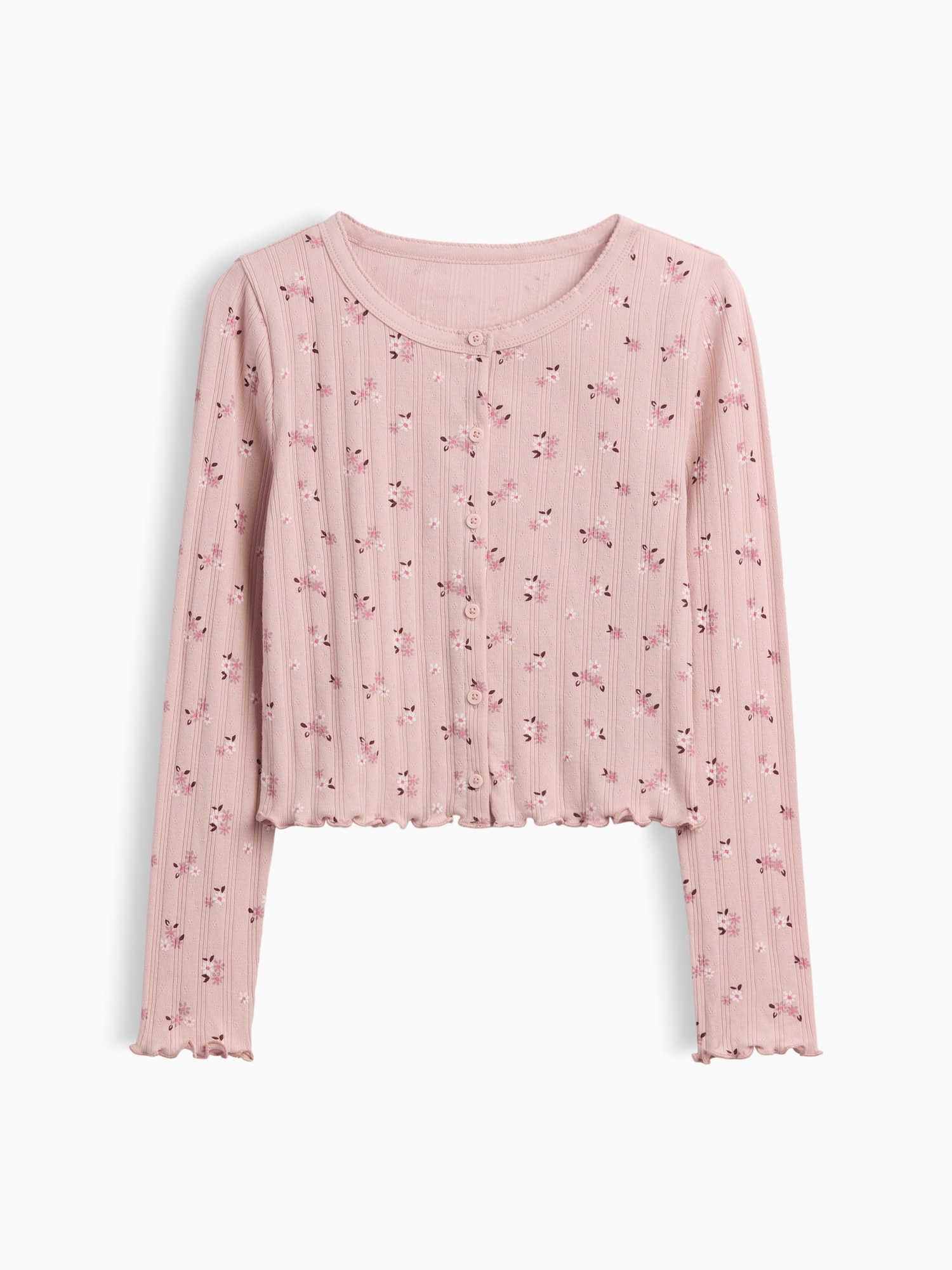 Kids Pointelle Rib Cardigan