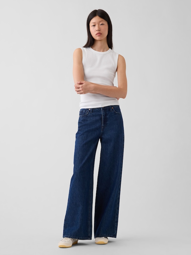 モダン クルーネック タンクトップ-1