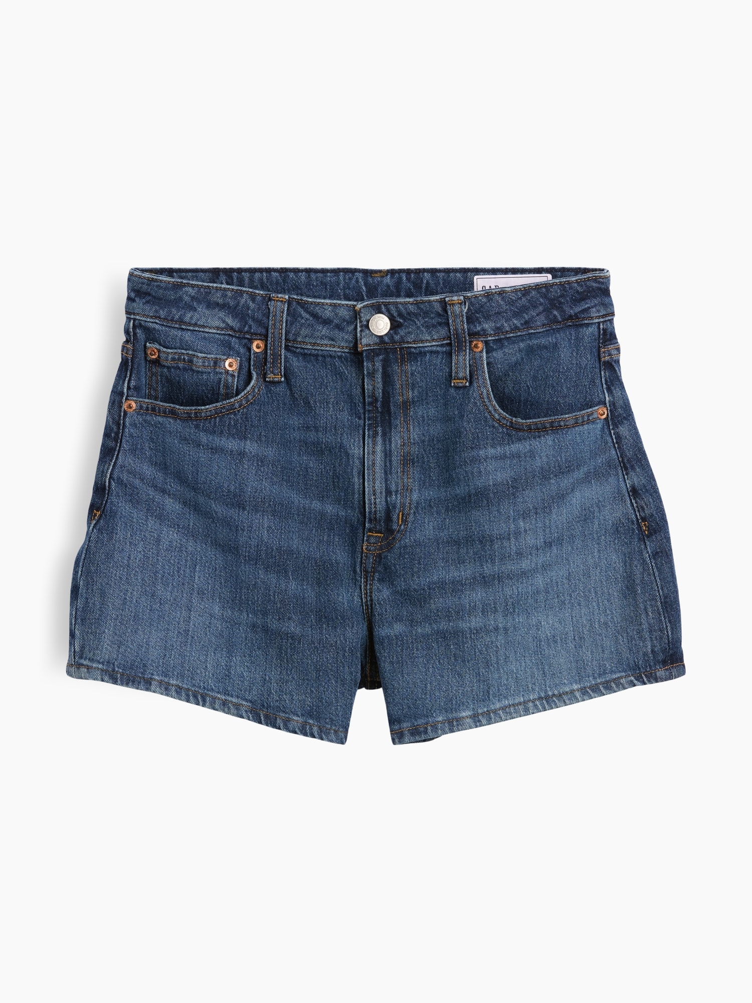 Gap 3.5" High Rise Relaxed Straight Denim Shorts In Purple