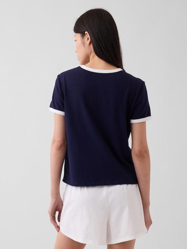 GAP NEW YORKロゴ リンガーTシャツ-2
