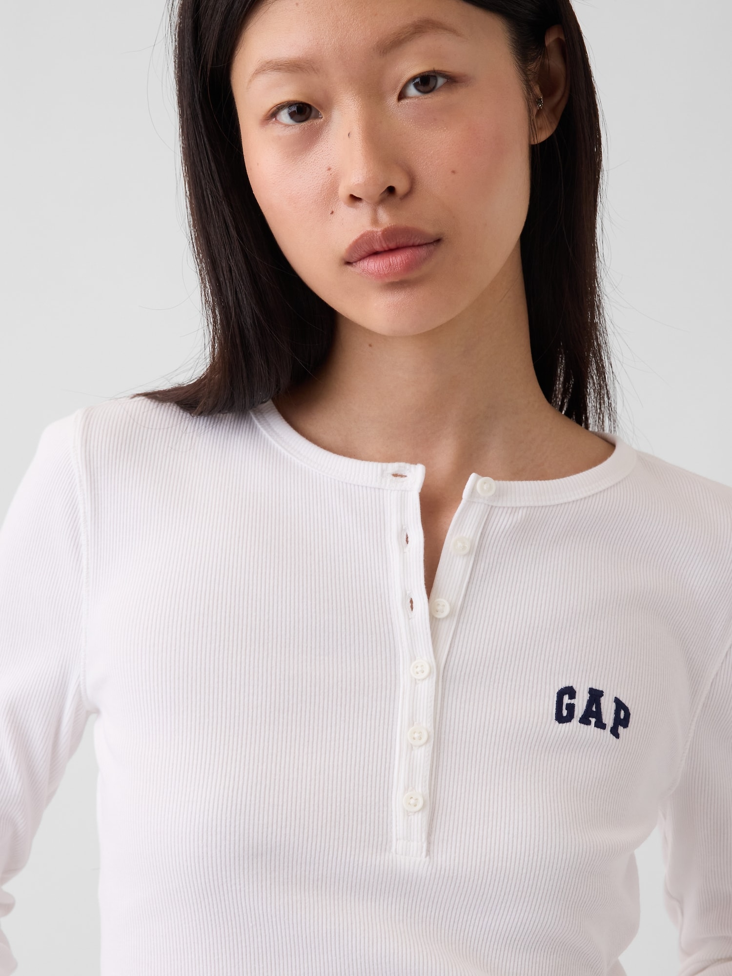 GAP 長袖 リブ ヘンリーネック Tシャツ XL　2点セット Gap公式オンラインストア | リブ GAPロゴ ヘンリーネックTシャツ