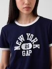 GAP NEW YORKロゴ リンガーTシャツ-3