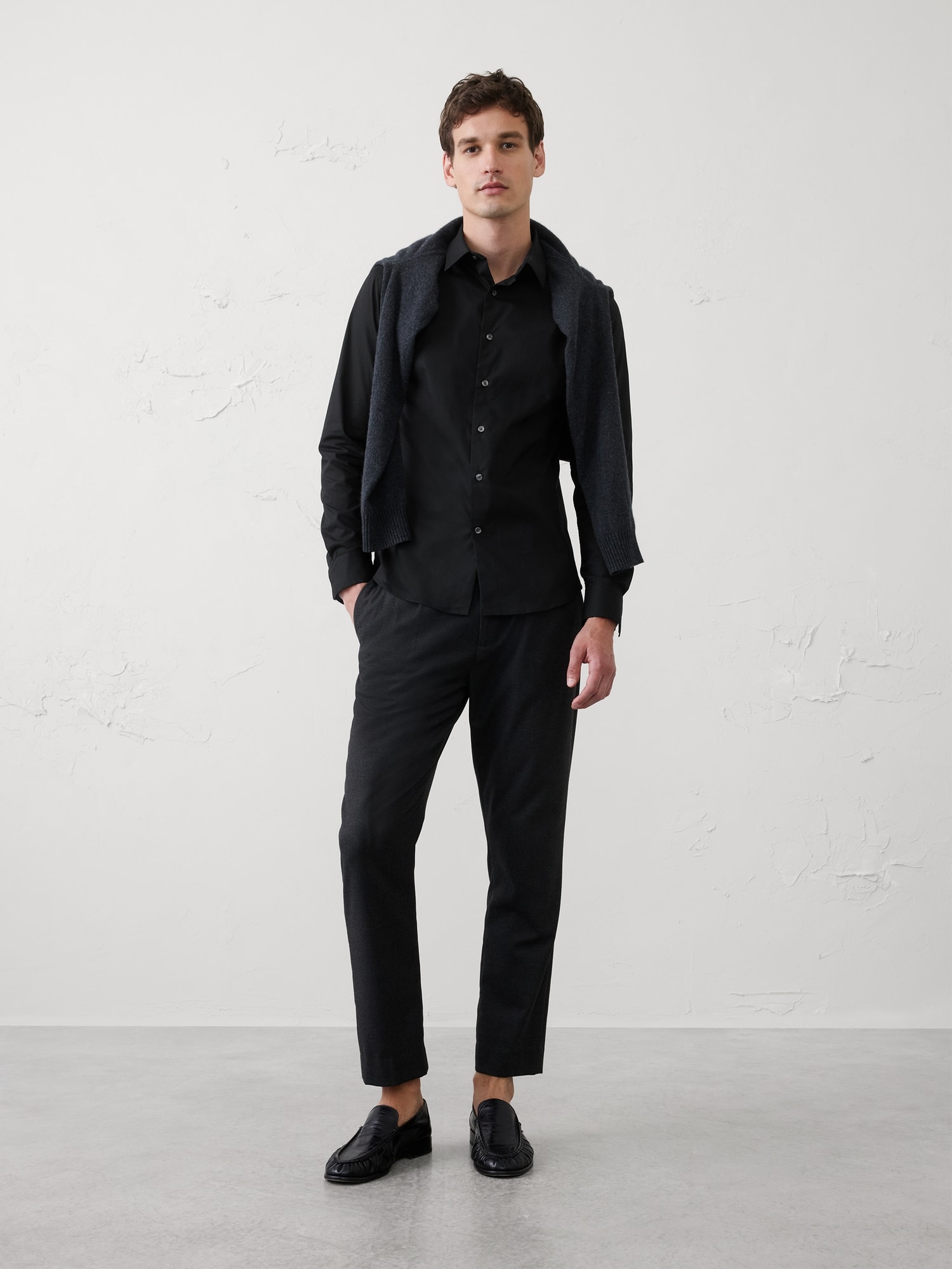 Slim-Fit Untucked Dress Shirt