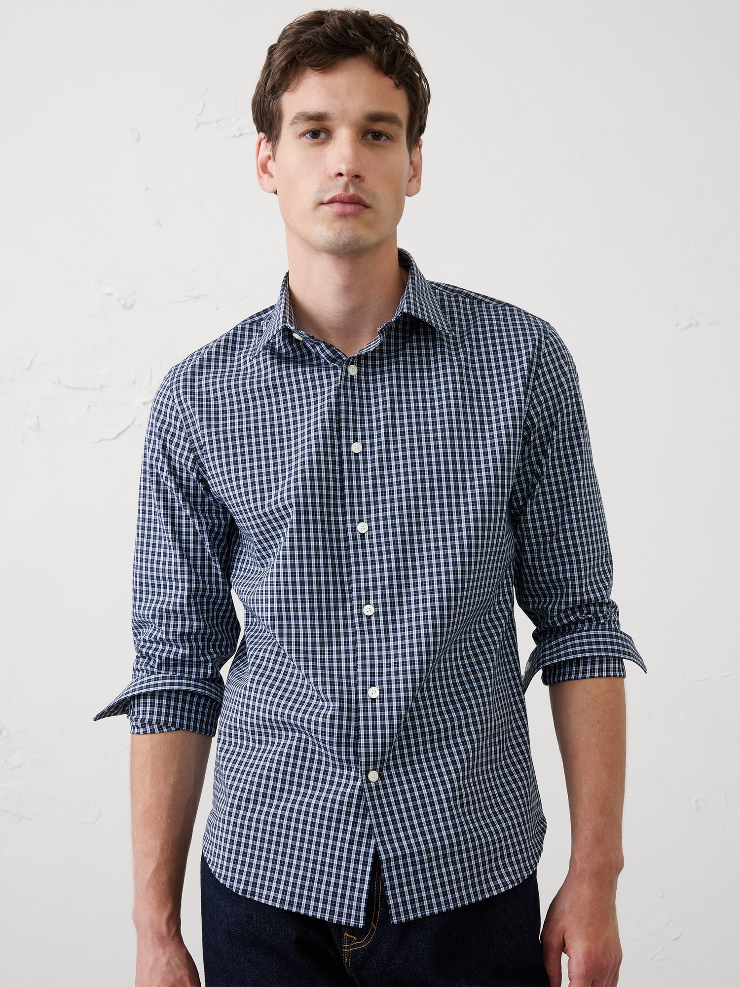 Slim-Fit Untucked Dress Shirt