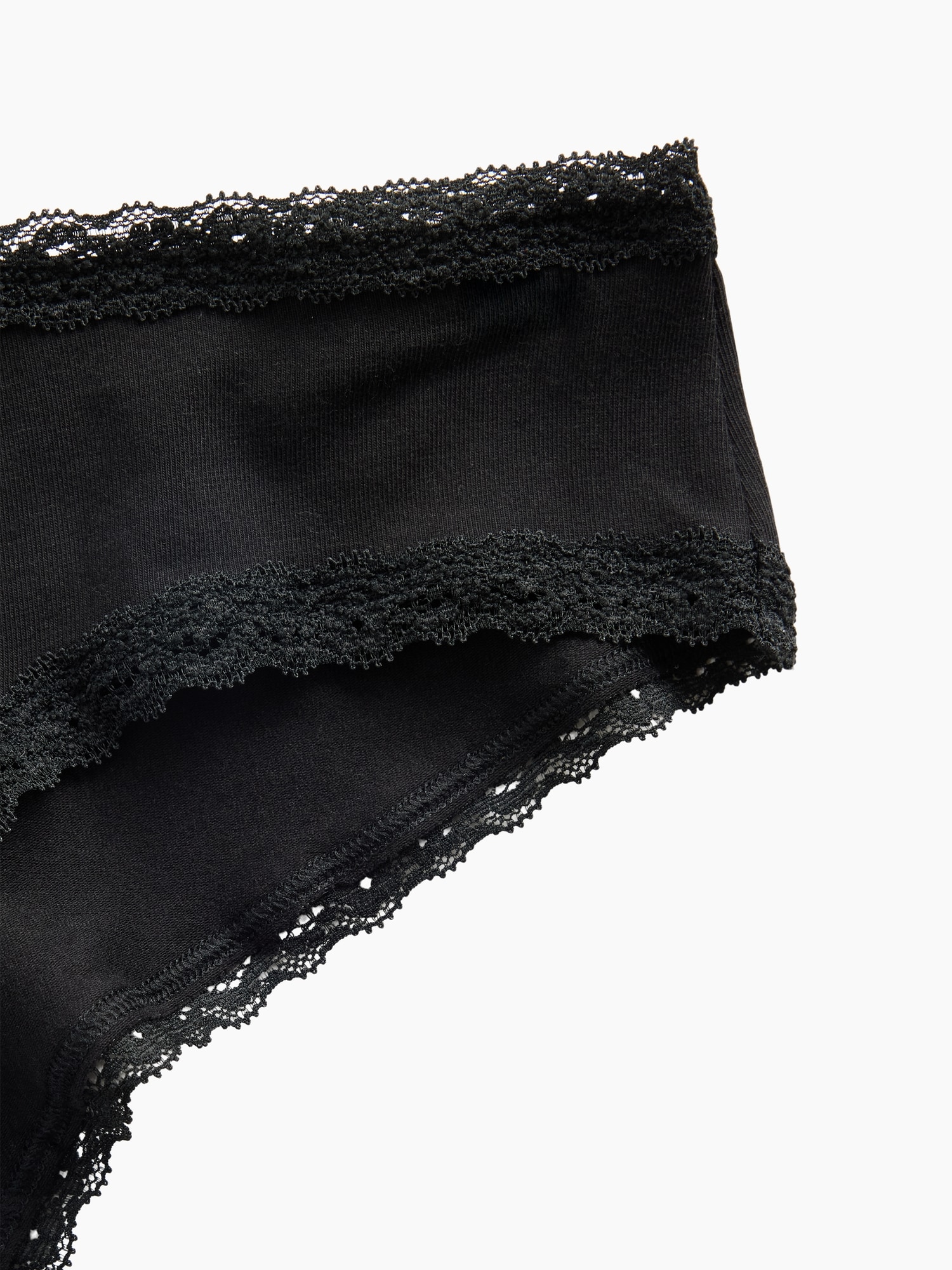 MadeSoft Organic Stretch Cotton Lace-Trim Cheeky Hipster