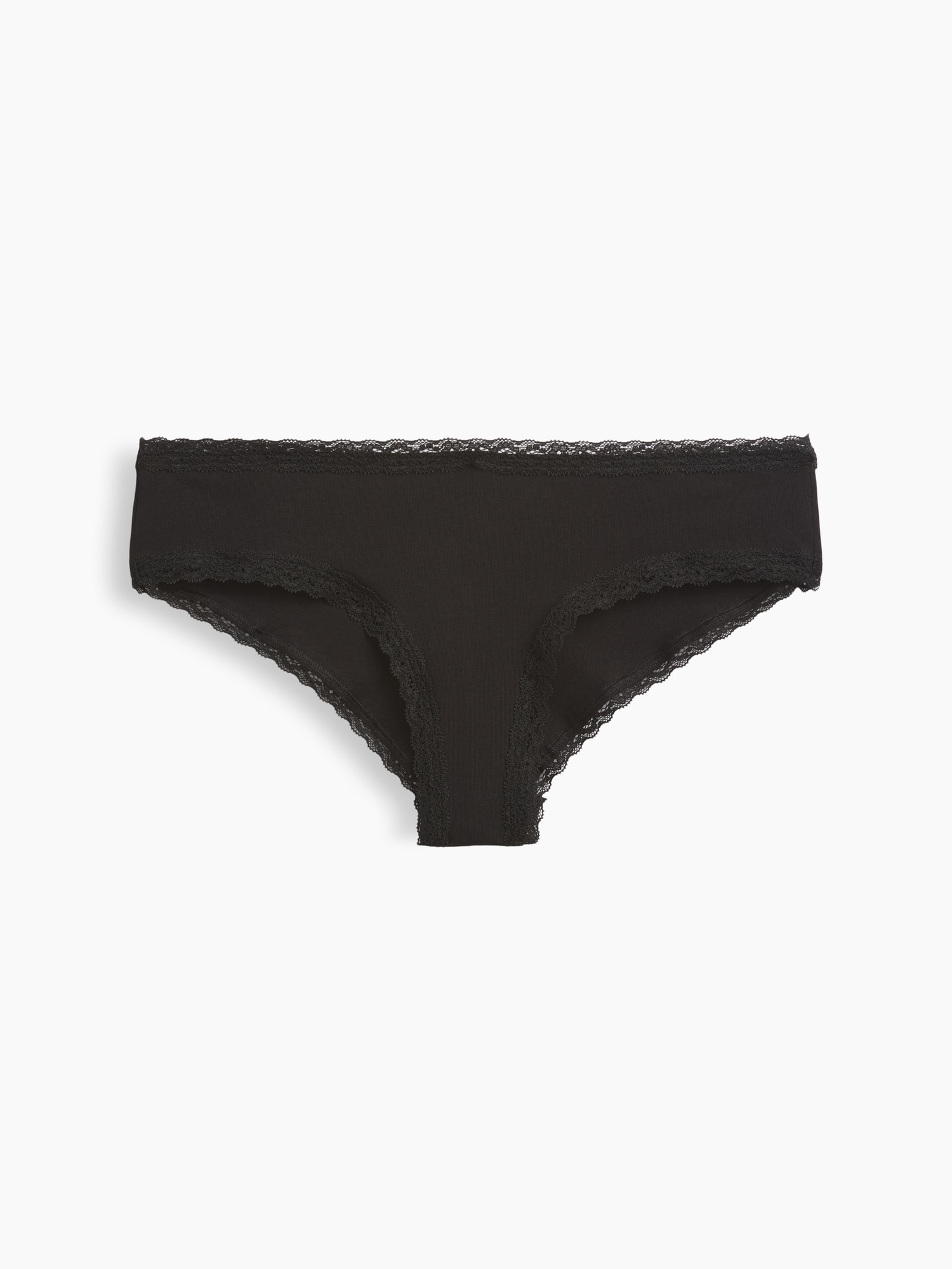 MadeSoft Organic Stretch Cotton Lace-Trim Cheeky Hipster