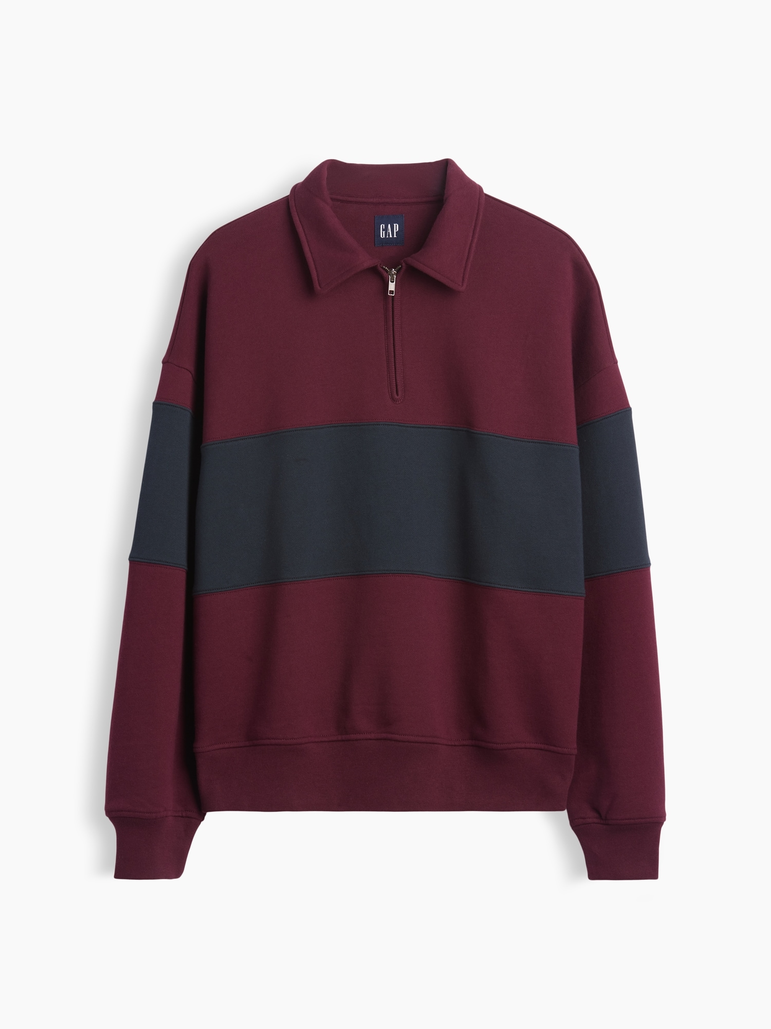 Heavyweight Oversized Stripe Half-Zip Pullover