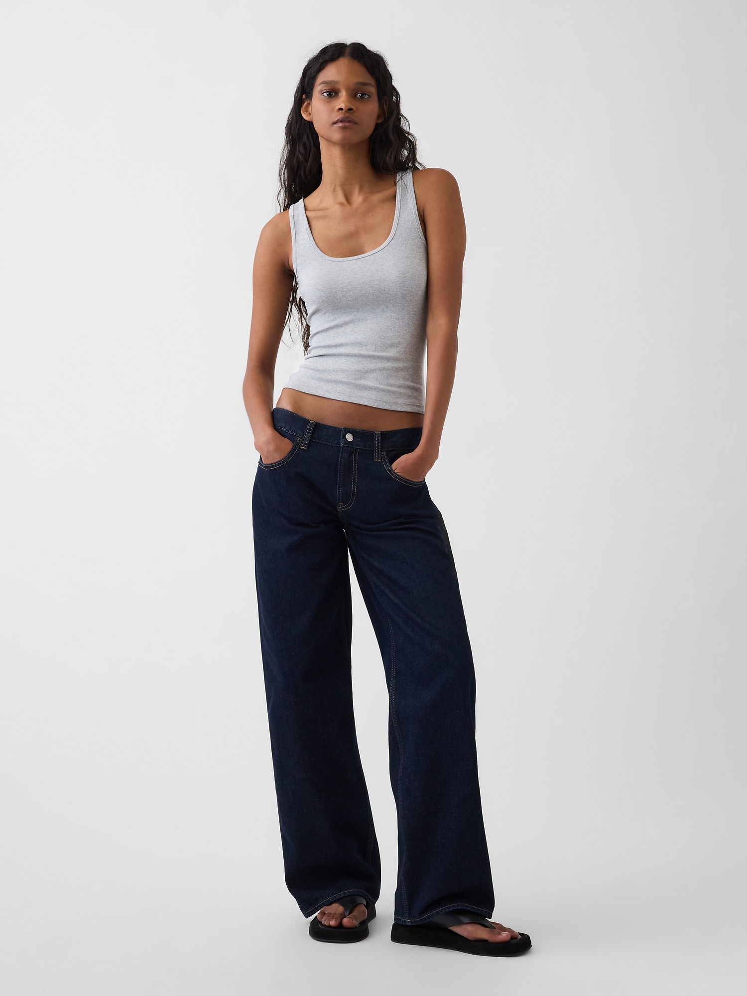 Gap The Hailey Low Rise Loose Jean In Midnight Indigo