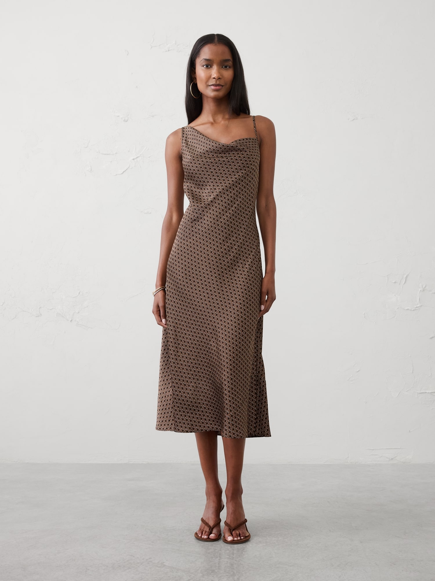 ROBE MI-LONGUE EN SATIN