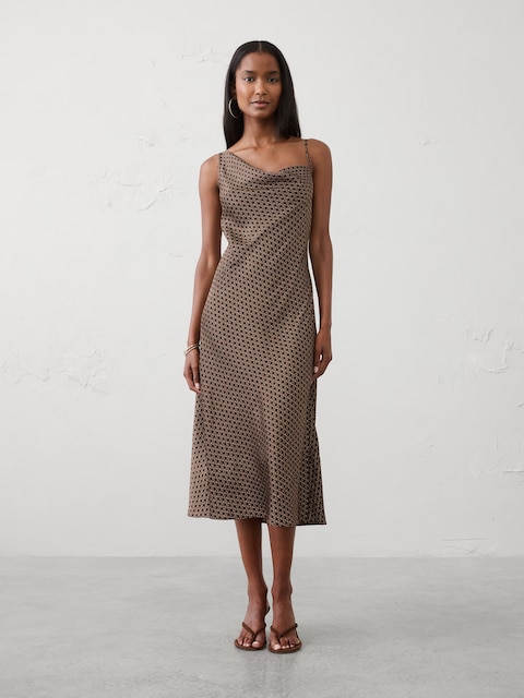 ROBE MI-LONGUE EN SATIN