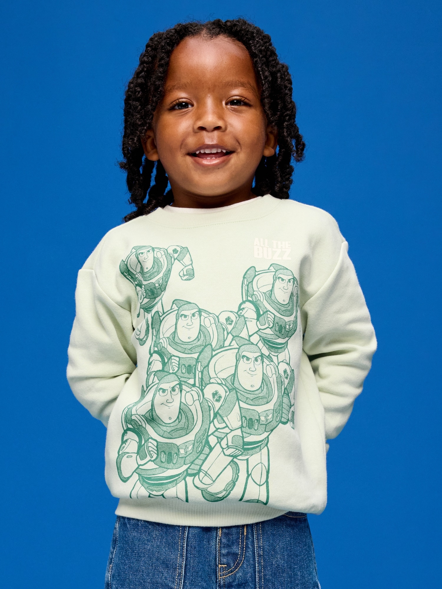 Chandail ras du cou en coton ouaté surdiMen'sionné à imprimé Histoire de jouets Old Navy x Pixar pour tout-petit