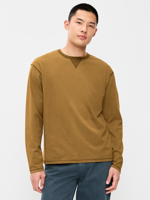 T-SHIRT EN TISSU ÉPAIS À MANCHES LONGUES