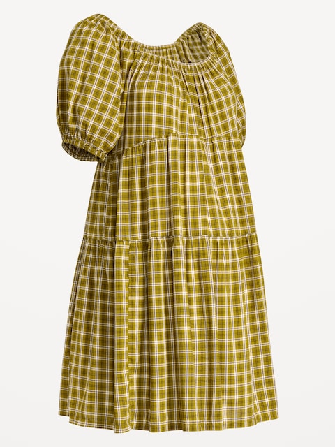 Maternity Short-Sleeve Swing Mini Dress