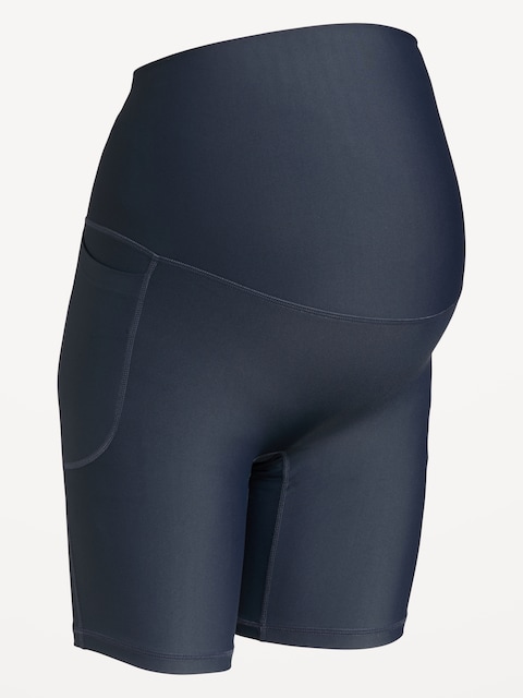 Maternity Full-Panel PowerSoft Biker Shorts -- 8-inch inseam