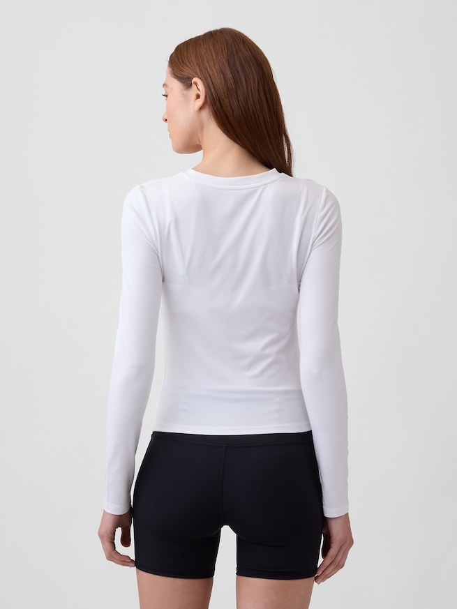 GapFit ブラッシュド ジャージー クロスオーバートップス-1