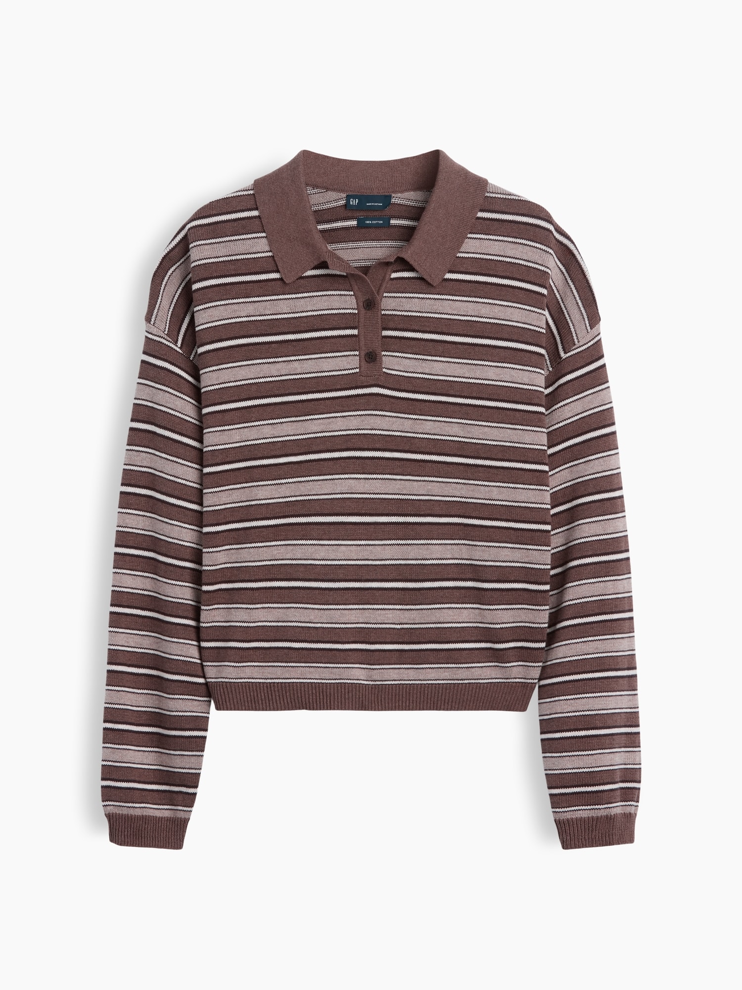 100% Cotton Relaxed Polo Shirt Sweater