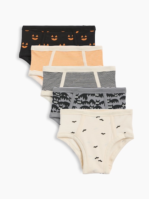CALEÇONS EN COTON BIOLOGIQUE EXTENSIBLE À MOTIF D'HALLOWEEN POUR TOUT-PETIT (PAQUET DE 5)
