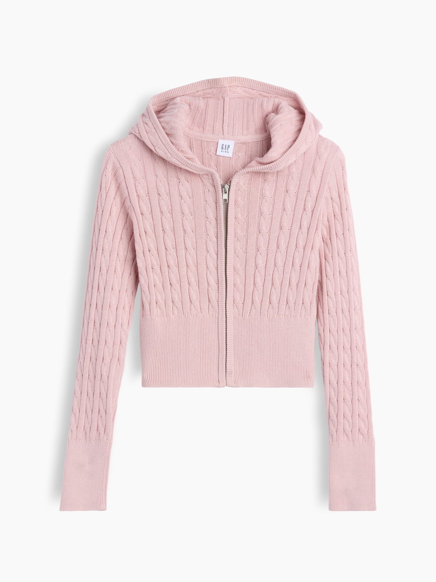 Kids Cable-Knit Sweater Zip Hoodie