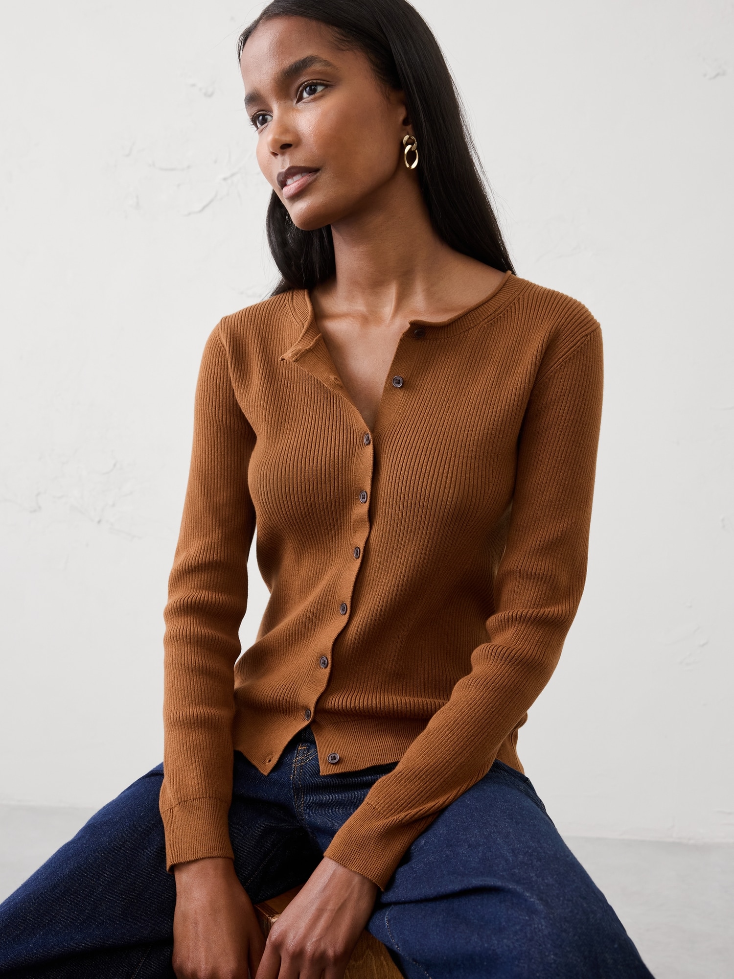 CARDIGAN EN COTON CÔTELÉ