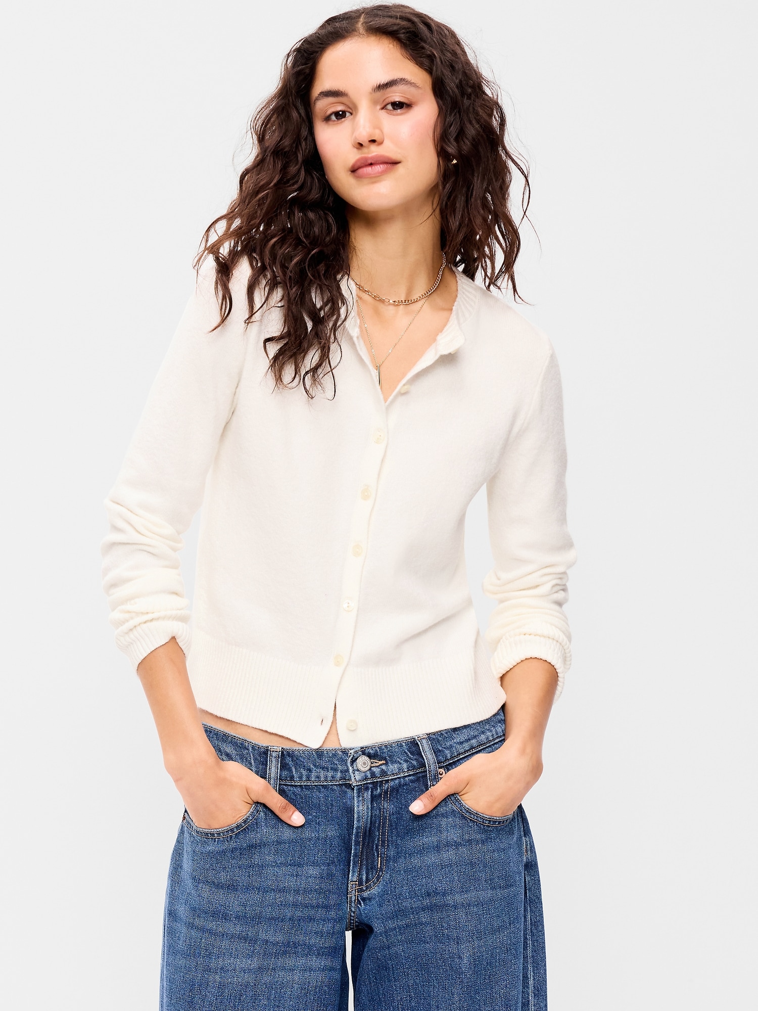 SoSoft Lite Cropped Crew-Neck Cardigan
