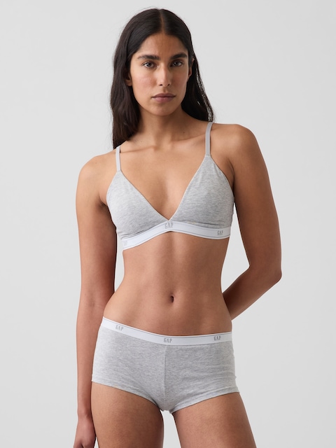 SOUTIEN-GORGE À BONNETS TRIANGULAIRES EN COTON BIOLOGIQUE EXTENSIBLE PUREDOUCEUR À LOGO