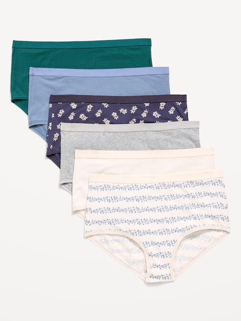 High-Waisted Everyday Brief Cotton Underwear 6-Pack