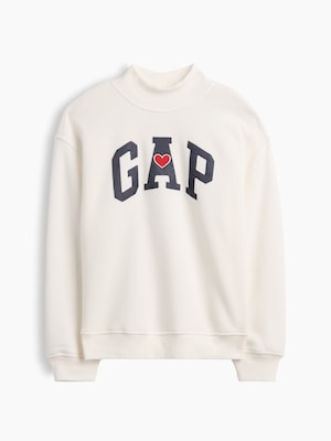 オーバーサイズ モックネック GAPロゴ スウェットシャツ (キッズ)