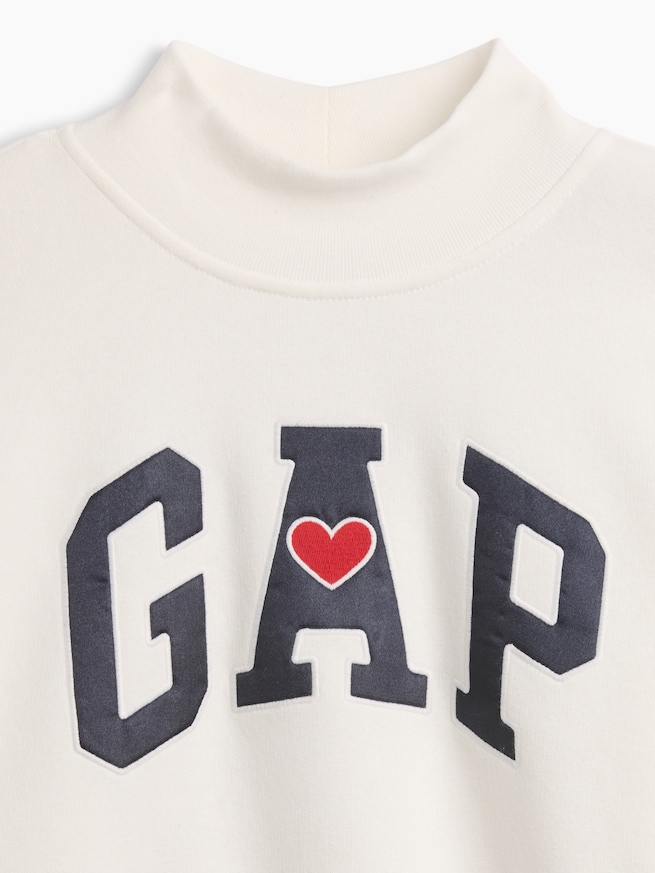 オーバーサイズ モックネック GAPロゴ スウェットシャツ (キッズ)-2