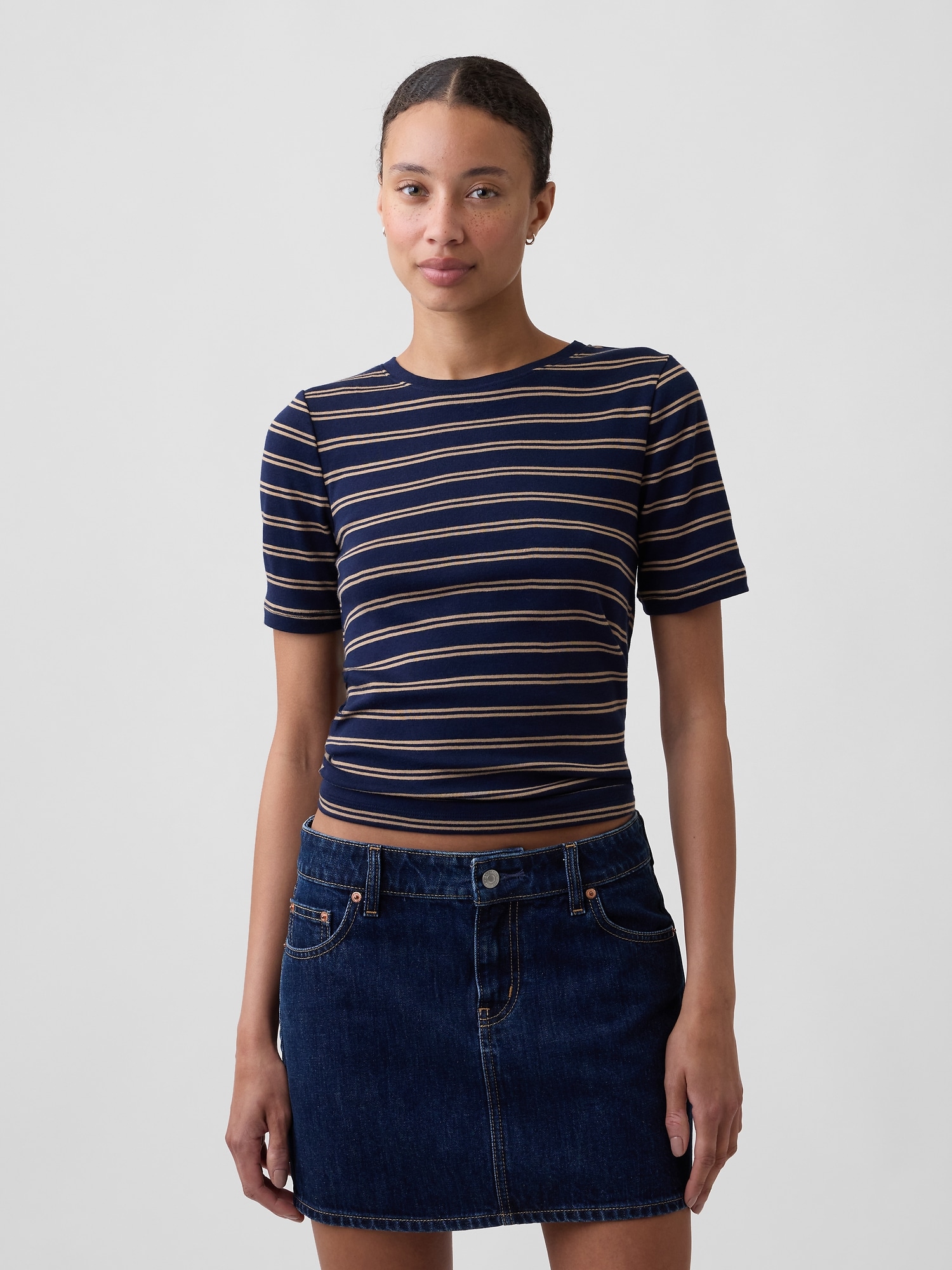 Modern Ribbed Crewneck T-Shirt