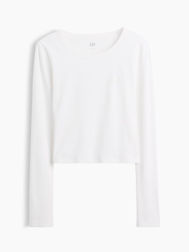 リブ クロップド GAPロゴTシャツ-4