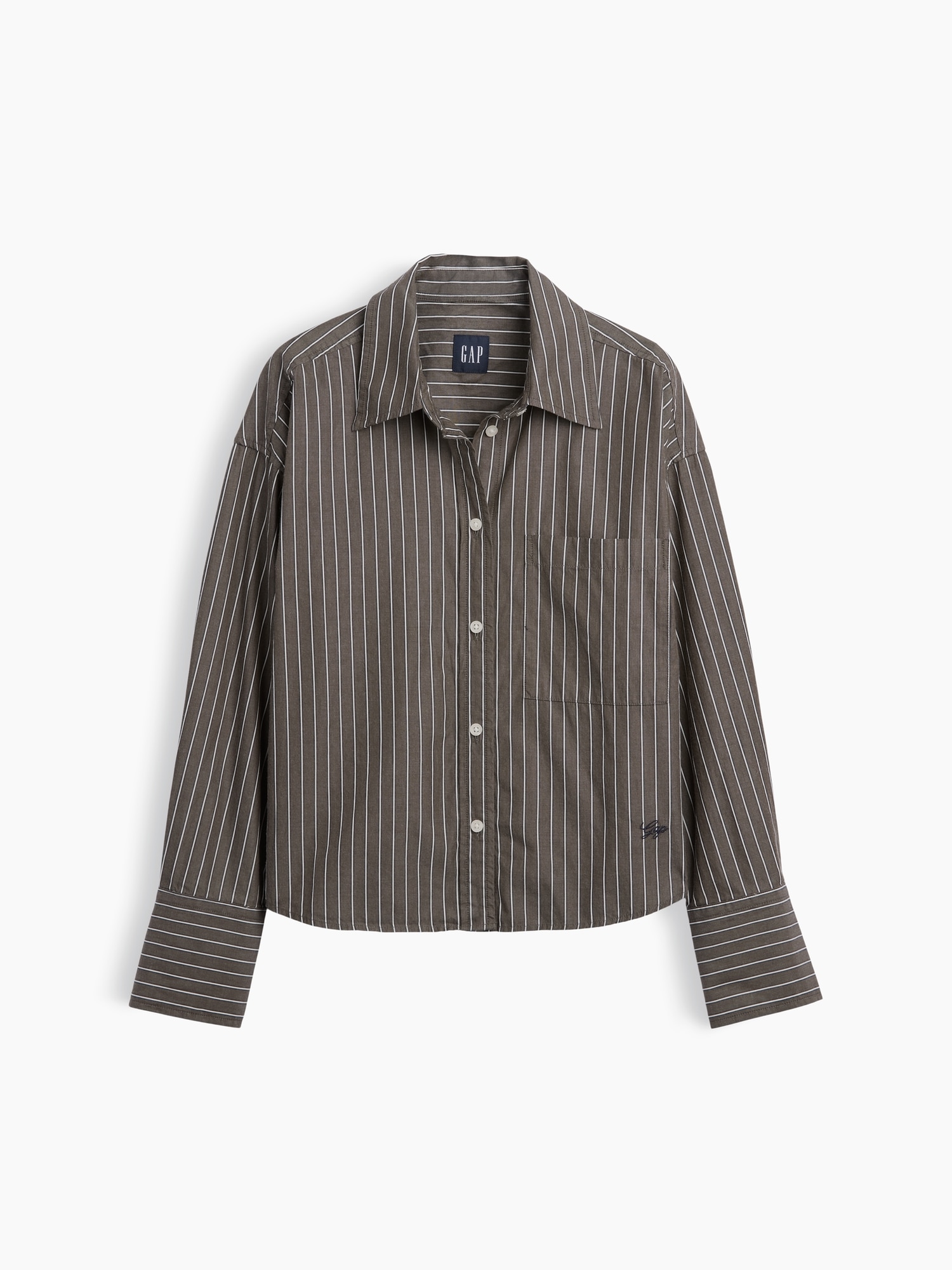 Organic Cotton Poplin Oversized Crop Shirt