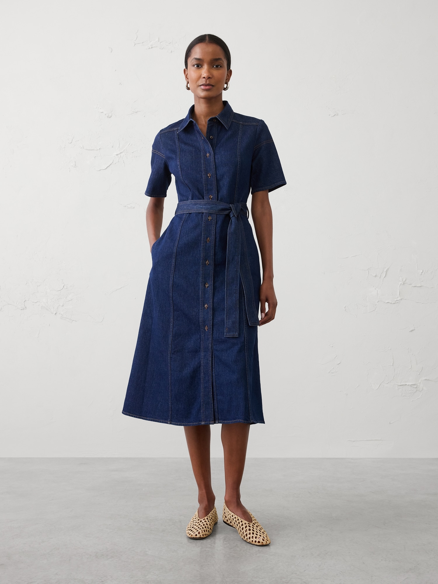 ROBE-CHEMISIER COURTE EN DENIM