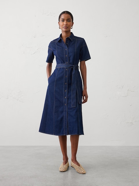 ROBE-CHEMISIER COURTE EN DENIM