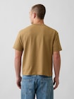 ヘビーウェイト リラックスフィット GAPロゴ クロップドTシャツ-2