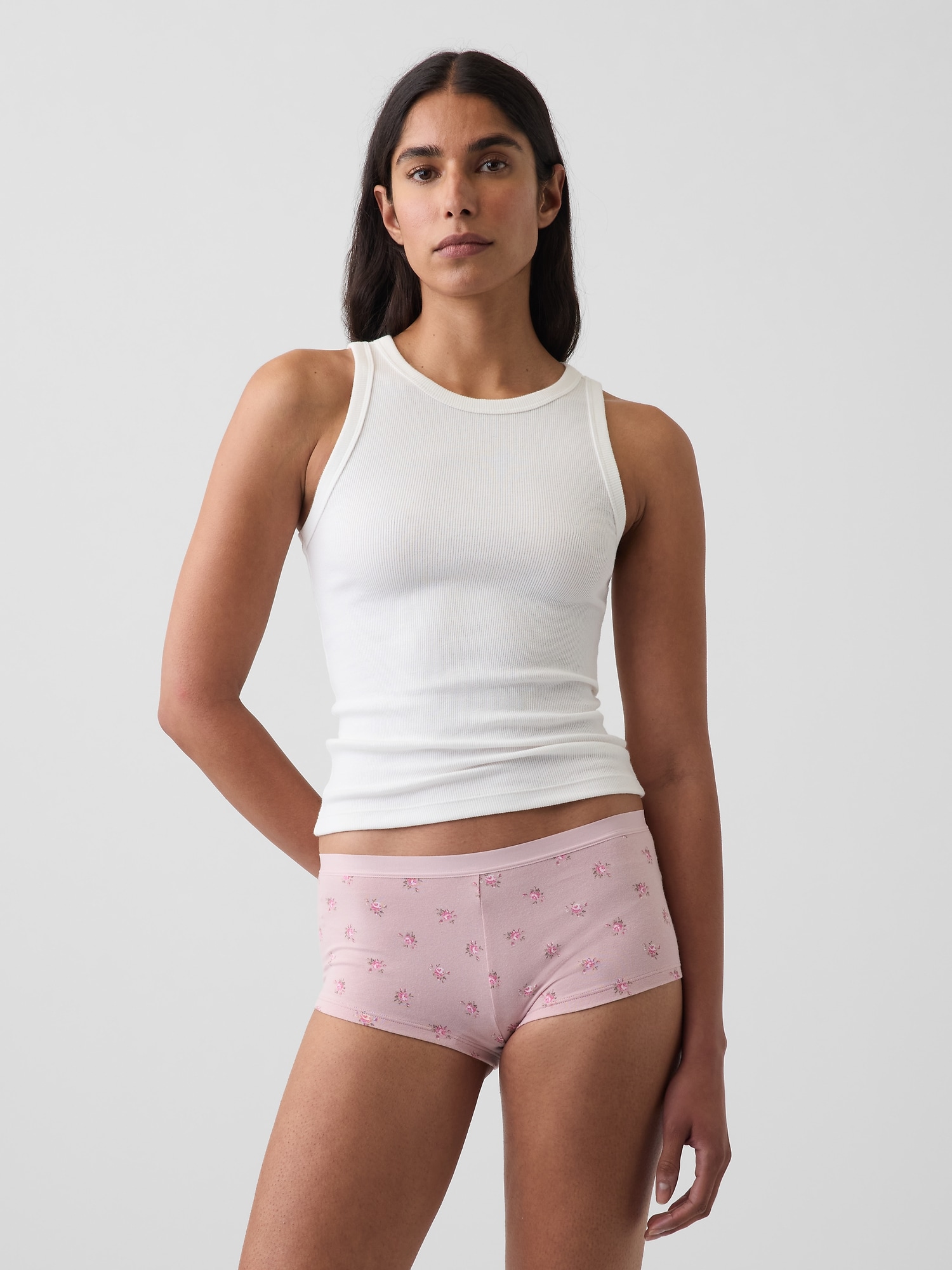 Gap Softest Organic Stretch Cotton Shorty In Pink Floral