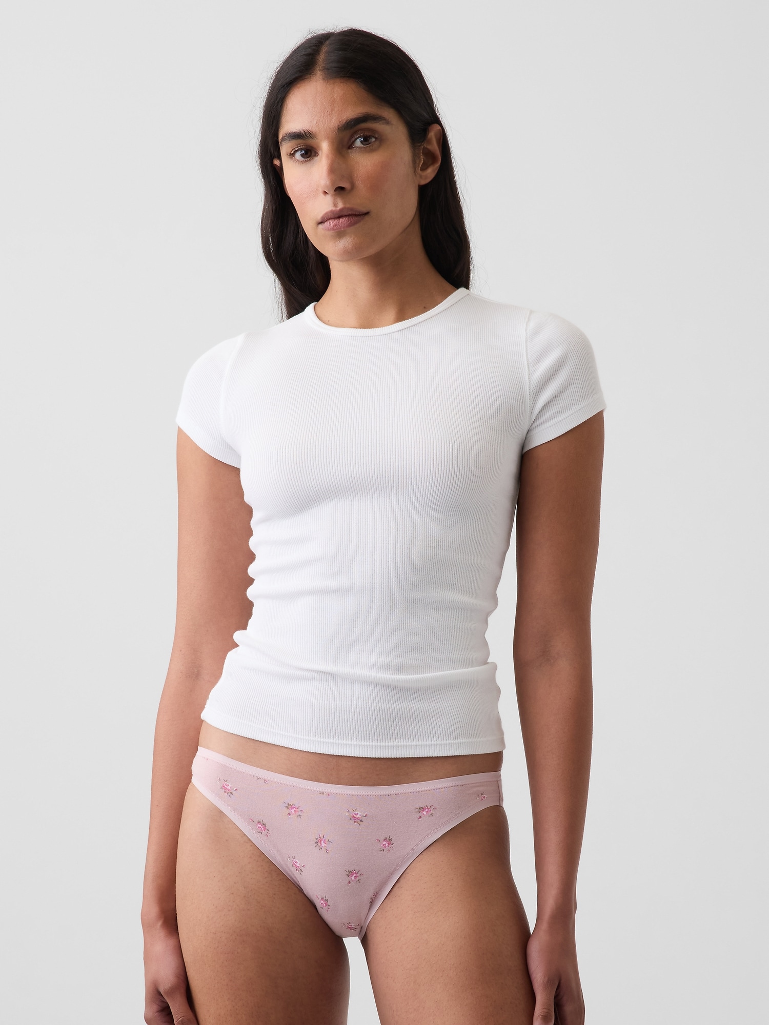 Gap Softest Organic Stretch Cotton Cheeky In Pink Floral
