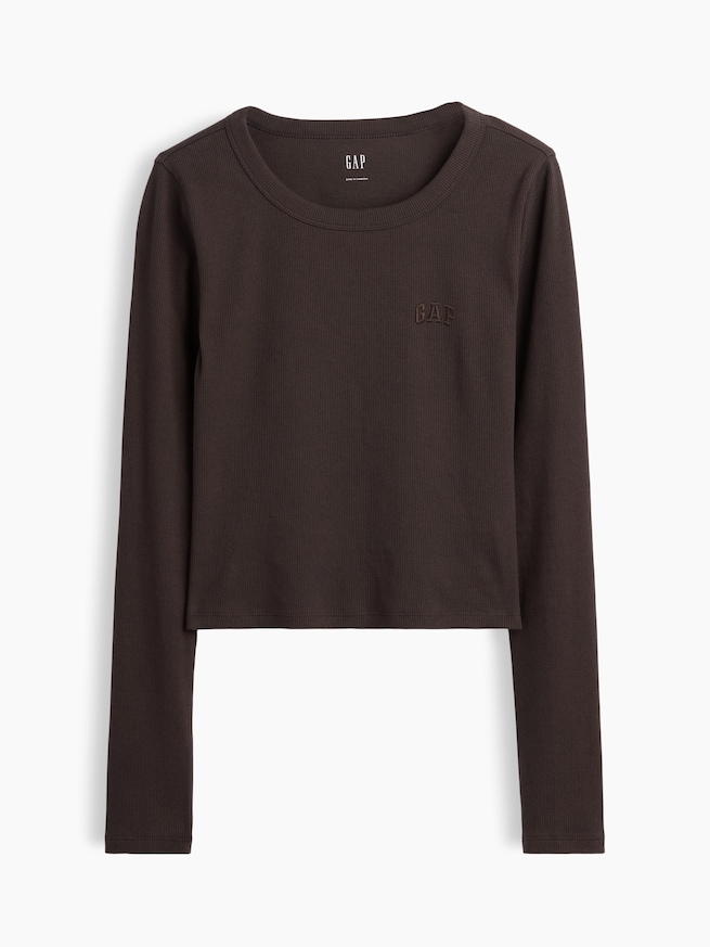 リブ クロップド GAPロゴTシャツ-4